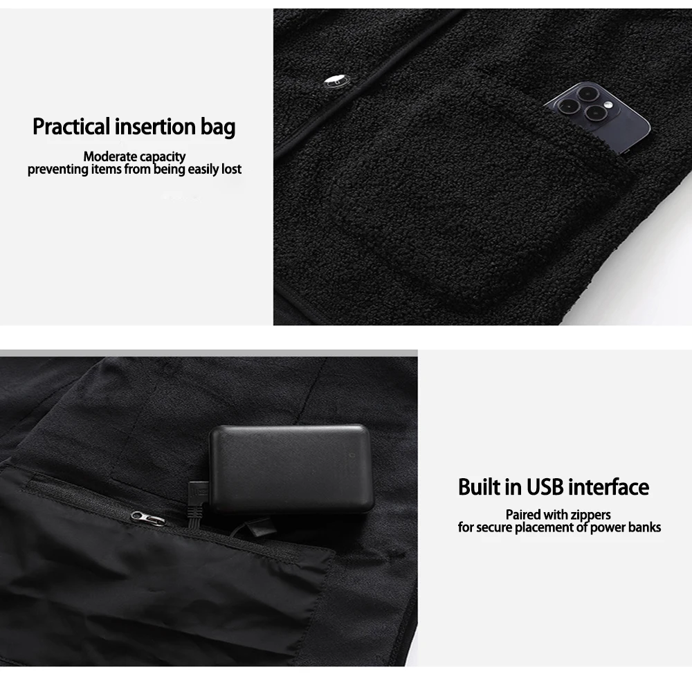 Heating Suit USB Power Supply Constant Temperature Heating Vest 16 Zone Electric Vest Outdoor Thermal Insulation