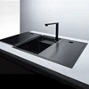 Invisible sink  single tank with cover under counter handmade nano black hidden kitchen island   faucet 2