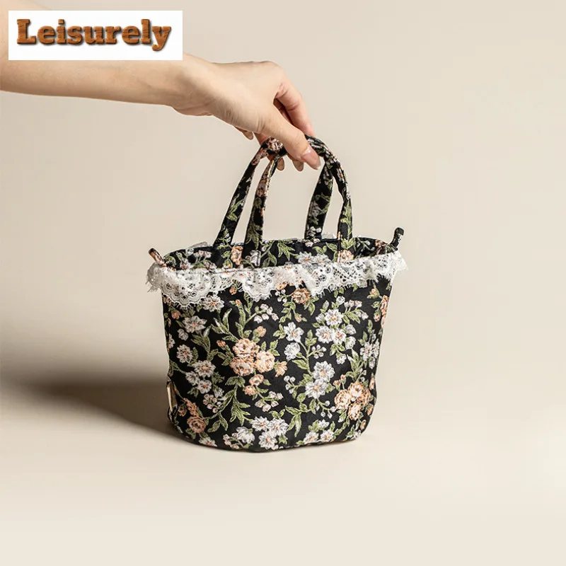 Blooming Old Dreams Lace Tea Cozies Aesthetic Tea Cozy For Teapot Hand Bag Travel Tea Set Bag Teaware Supplies Decoration Craft
