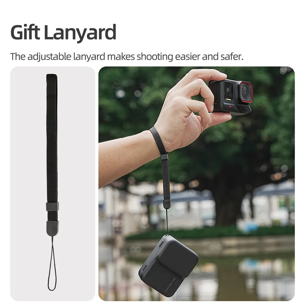 Sunnylife 휴대용 보관 가방 여행용 운반 케이스 Insta360 Ace/Ace Pro 2/1 카메라 보호 케이스 + 끈용 핸드헬드 박스