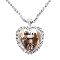 Personalized Peach Heart Glass Pendant Necklace - Custom Family Gift Jewelry (2)