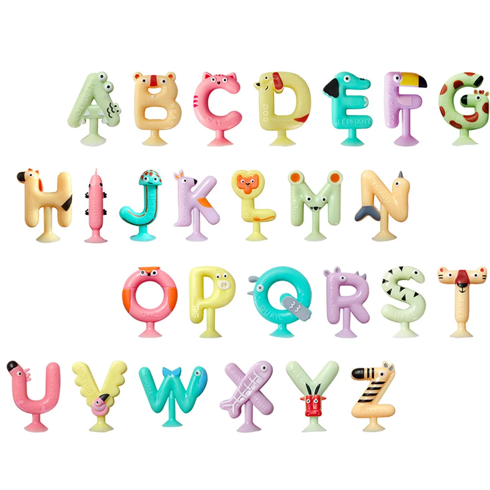 

26 шт., силиконовые игрушки для детей, на присоске