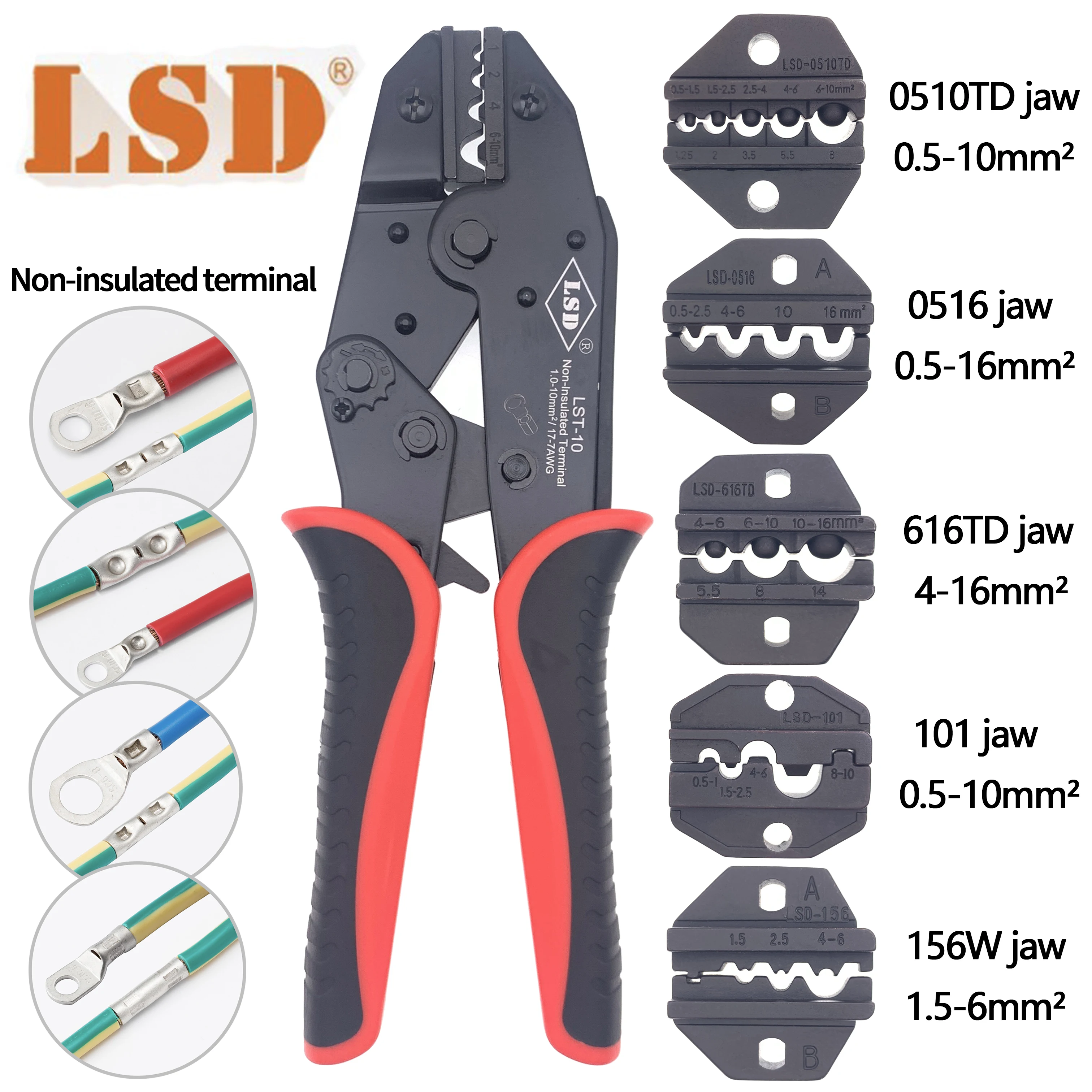 

LSD RNB SNB DBN Bare terminal crimping pliers Non-insulated cold-pressed terminal crimping pliers Tightening pliers