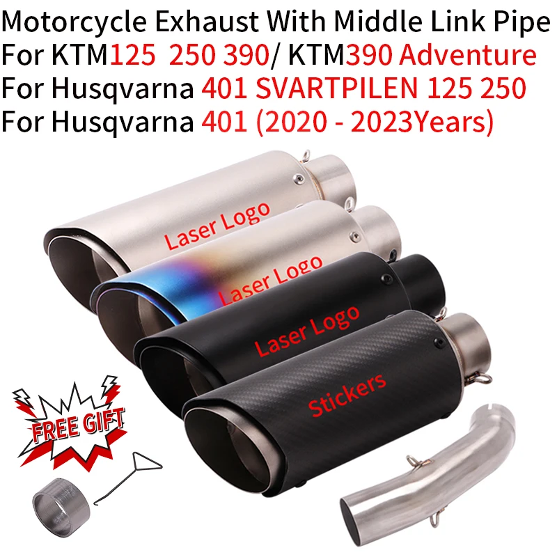 

For KTM DUKE 125 250 390 ADV Adventure 2020 2021 Motorcycle Exhaust System Modify Muffler With Middle link Pipe Escape DB Killer