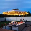 12 Feet Double Top Round Deluxe Patio Umbrella Offset Hanging Umbrella Outdoor Market Umbrella Garden Umbrella, Beig 1