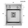New Nanometer 304 Stainless Steel Handmade kitchen Bar Counter Sink Cover hidden Single Kitchen Small Size Kitchen Sink 3