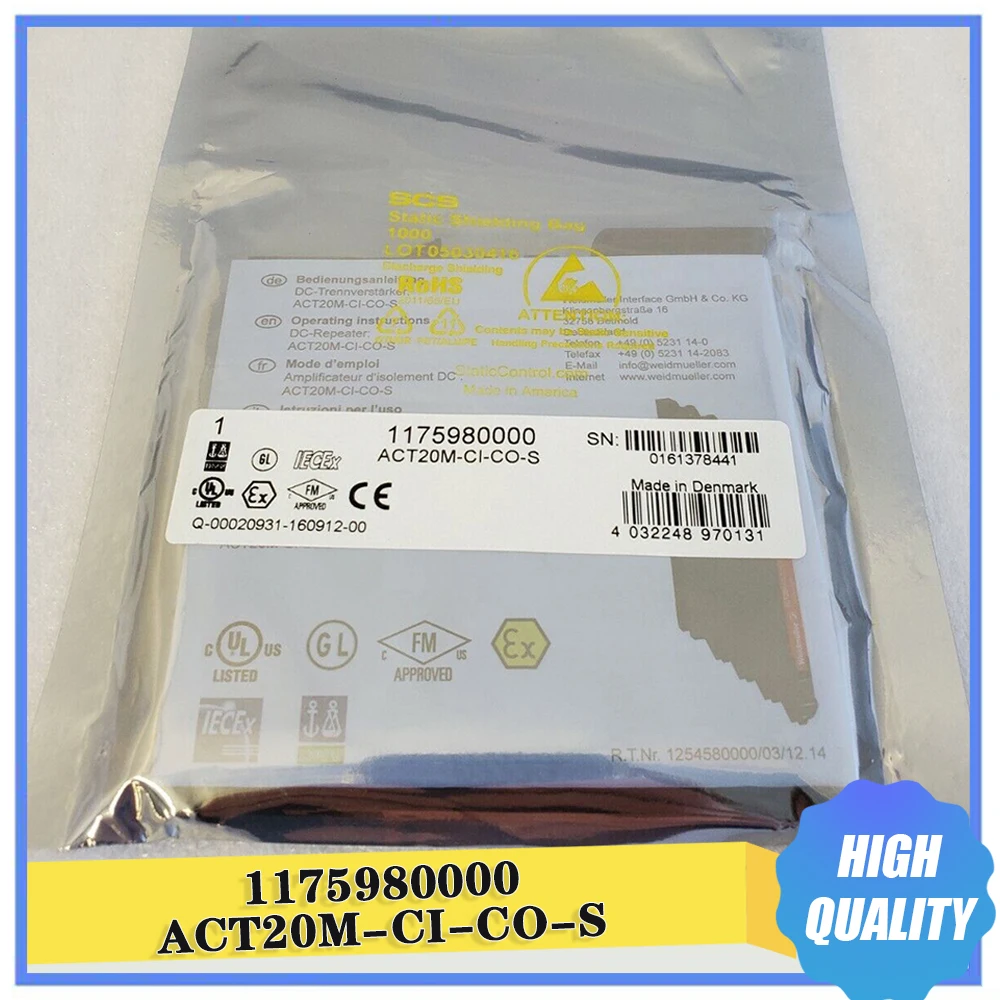 

1175980000 ACT20M-CI-CO-S For Weidmuller Analogue Fix mA Repeater 0/4…20mA High Quality Fast Ship