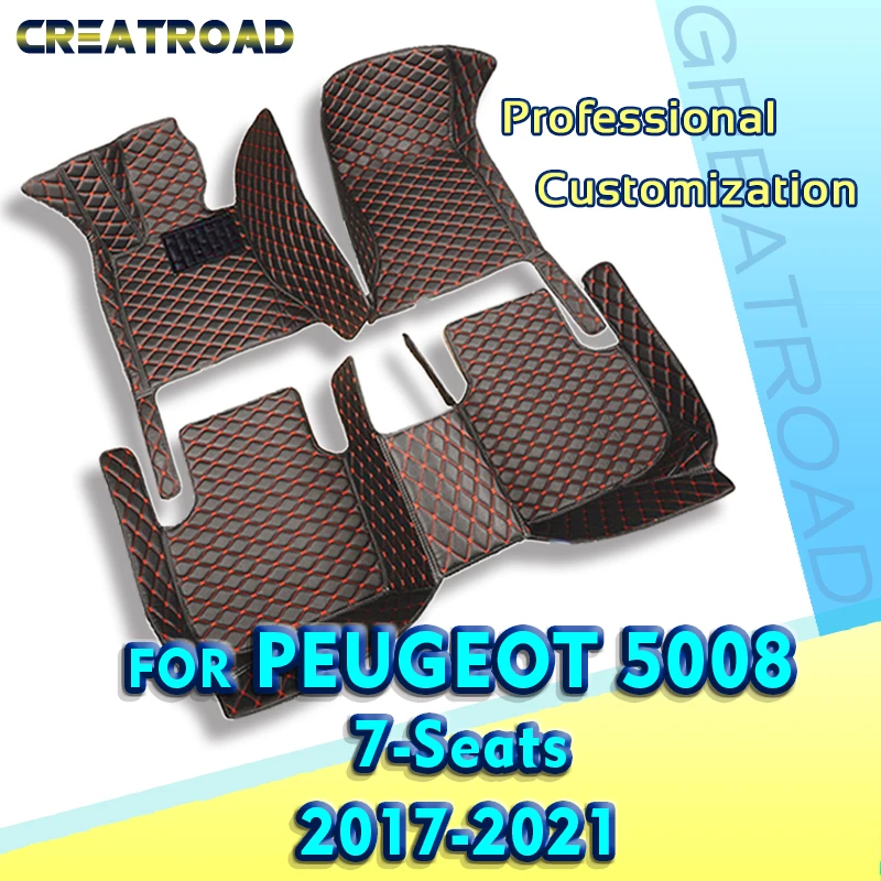 Car Floor Mats For Peugeot 5008 Seven Seats 2017 2018 2019 2020 2021