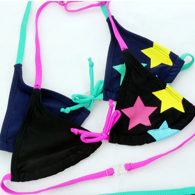 Summer Children Cute Star Pattern Split Bikini Bathing Suit Girls Split Two-pieces Swimwear Girls Swimsuit