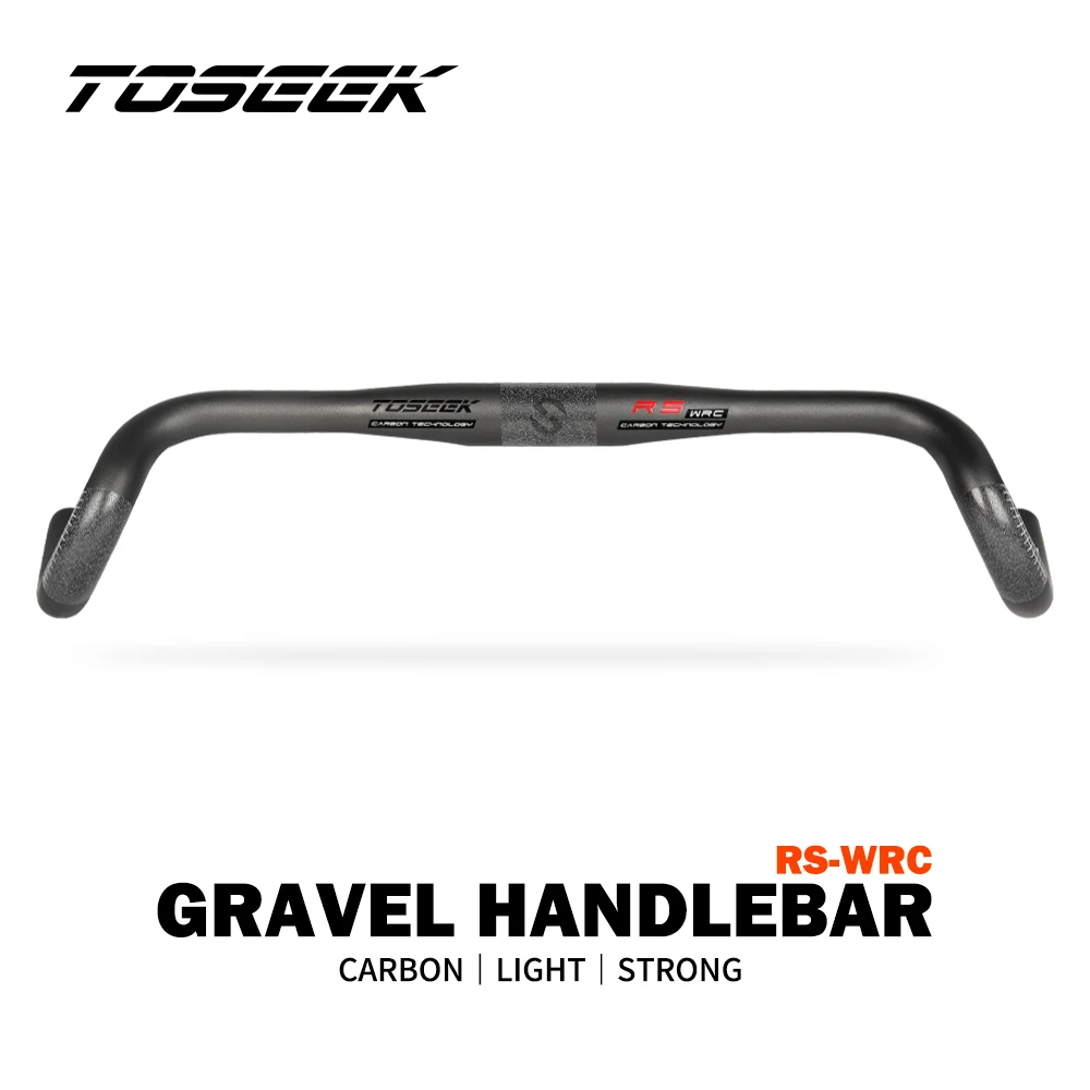 TOSEEK RS-wrc Carbon Gravel Handlebar Exotropism Handle Bar 31.8mm Cyclocross Road Bike 400 420 440mm Matte Black