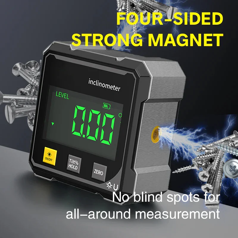 Digital Electronic Level Digital Angle Fnder 4*90 ° Magnetic Inclinometer Protractor Precision Level Box for Woodworking