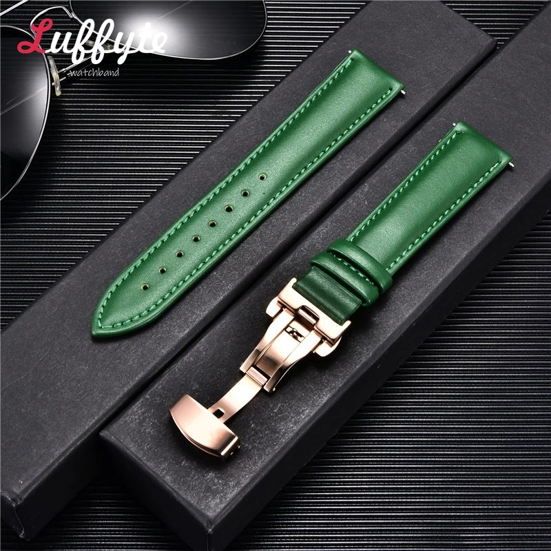 Luxury Leather Watch Band - Premium 20mm/22mm Strap Replacement