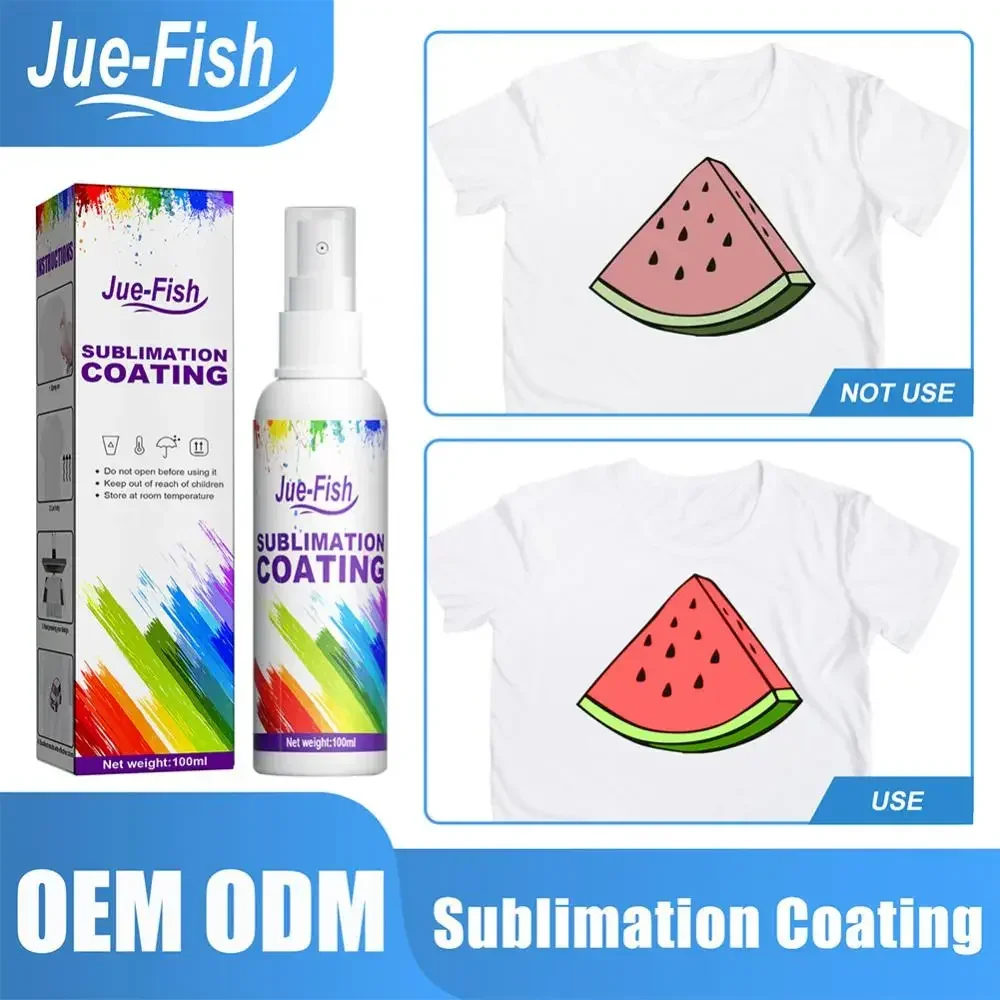 승화 코팅액, 승화 스프레이 잉크, 면직물 티셔츠, 캔버스 캡, 머그컵, 유리, 세라믹, 금속용 전처리 키트