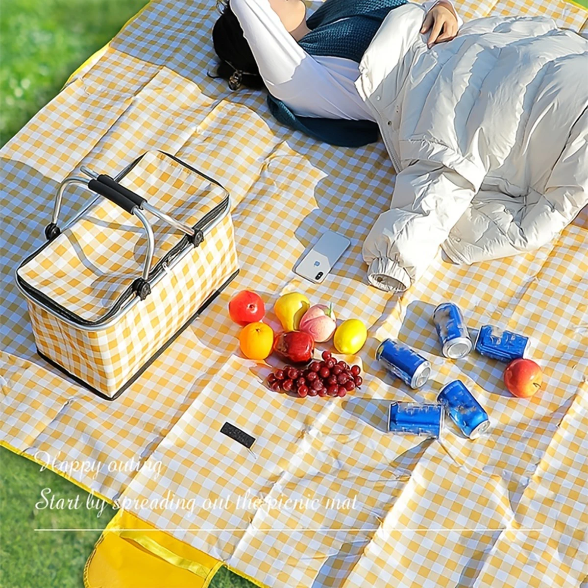 Insulated Picnic Basket Foldable Ice Pack Ice Basket Outdoor Thermal Handheld Storage storage bag lunch cooler bag cooler bag camping storage bag For Camping Car Insulated Bask