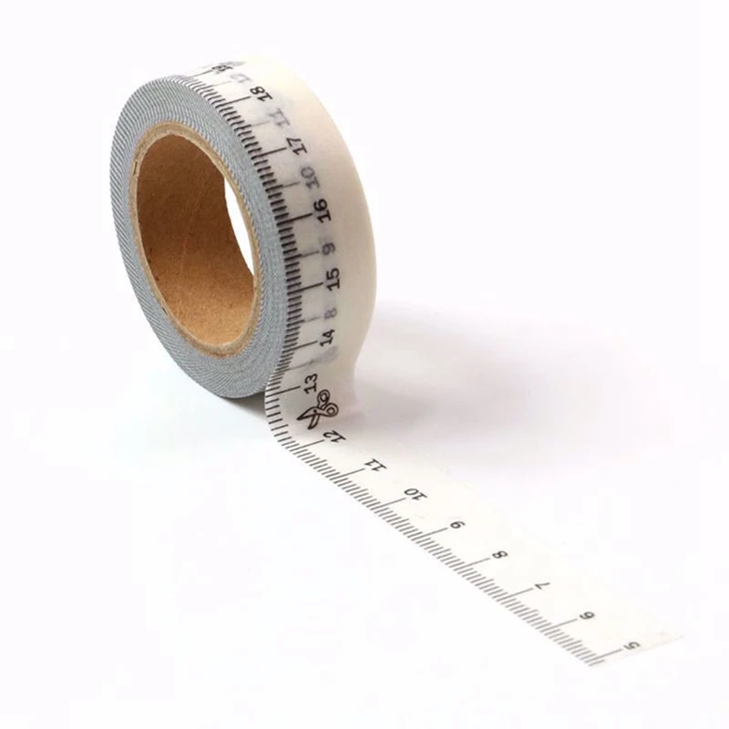 

1PC 10M Decorative Measurement Ruler Washi Tape Japanese Paper DIY Scrapbooking Journal Adhesive Masking Tape Kawaii Stationery