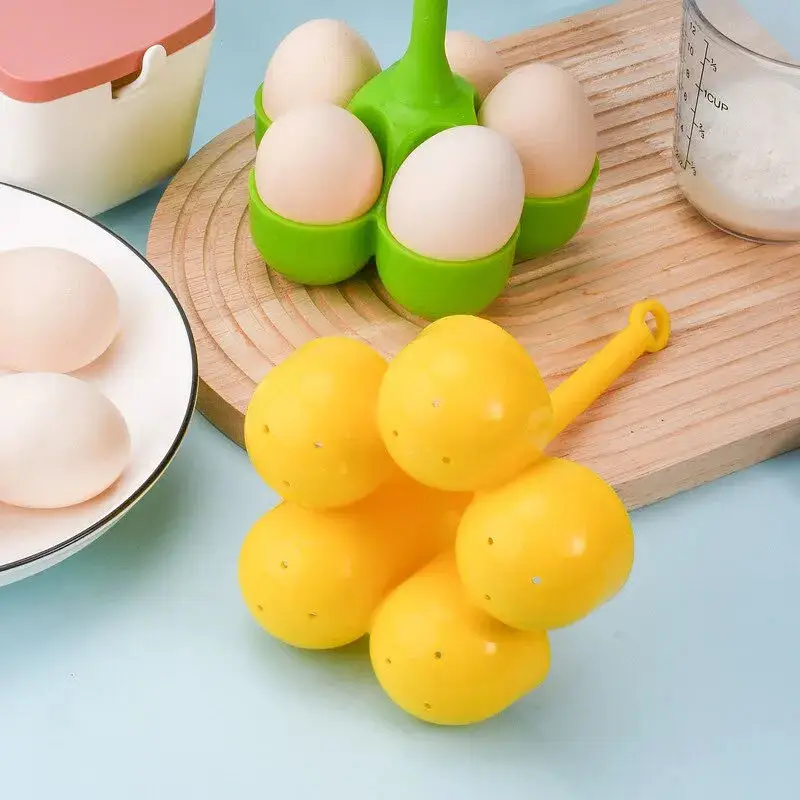5 Holes Silicone Egg Cooker High Temperature Resistant Steamed Egg Tray Food Grade Complementary Food Tools