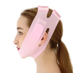 Silicone V - Lift Face Mask for Skin Firming and Contouring (Pink)