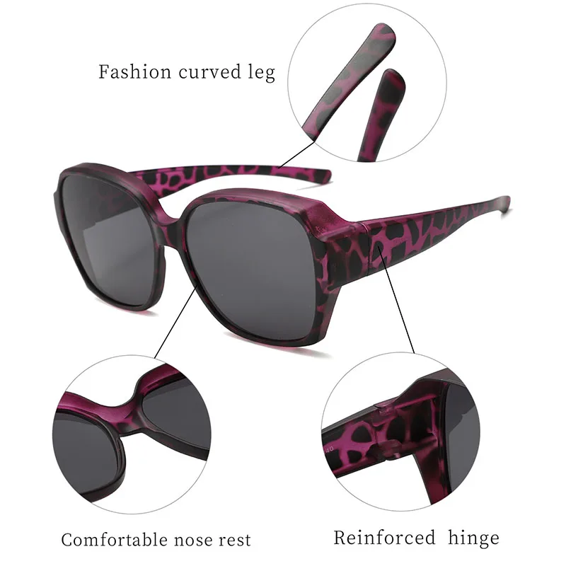 Polarized Sunglasses Women Fashion Brand Designer Vintage Leopard Sun Glasses Men Anti-Glare Female Myopia Eyewear Shades Uv400
