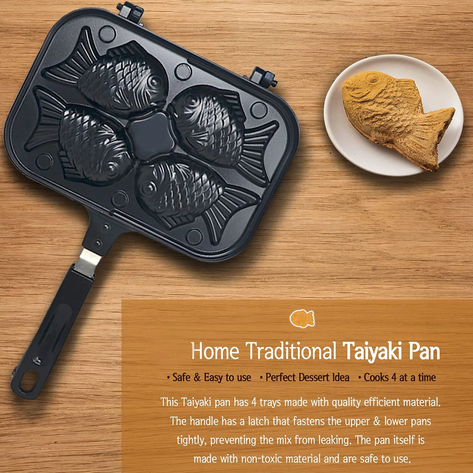 Baking Mould Cake Waffle Maker Taiyaki Fish Shape Non Stick Double Baking Pan