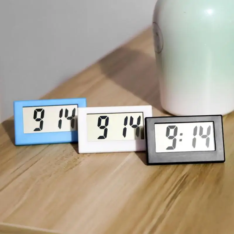 Mini LCD Digital Clock Mute Desktop Clock Digital Table Dashboard Desk Electronic Bedroom Simple Small Electronic Watch