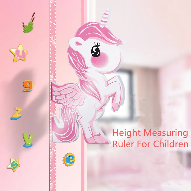 Kids Room Decoration Wall Sticker Baby Height Vertical Measuring Ruler EVA Foam Movable With Magnet For Boys And Girls Gift