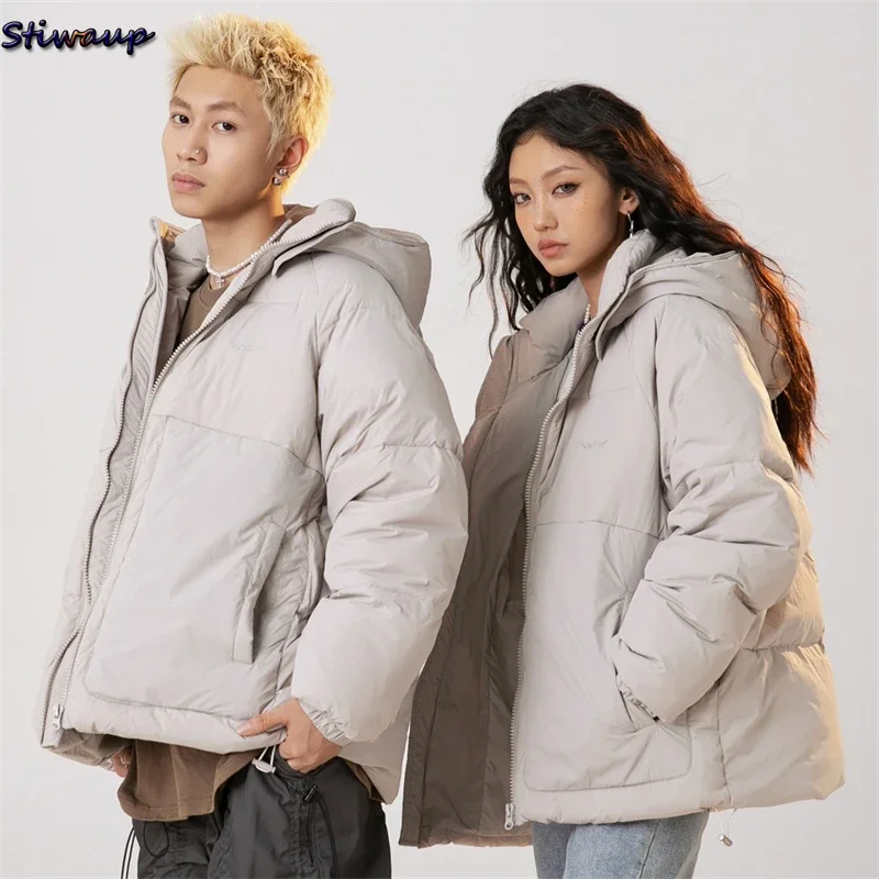 

Women's Luxury Brand Goose Down Jacket with Hood Men Female Winter 2023 New Winter Duck Down Padded Coat Men Hooded Down Jackets