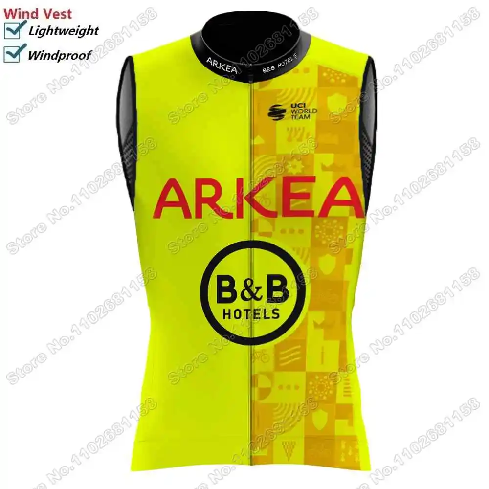 ARKEA B&B HOTELS Cycling Vest Windproof Men Wind Vest Road Cycling Jersey Sleeveless Bike Windbreaker Bicycle Clothing