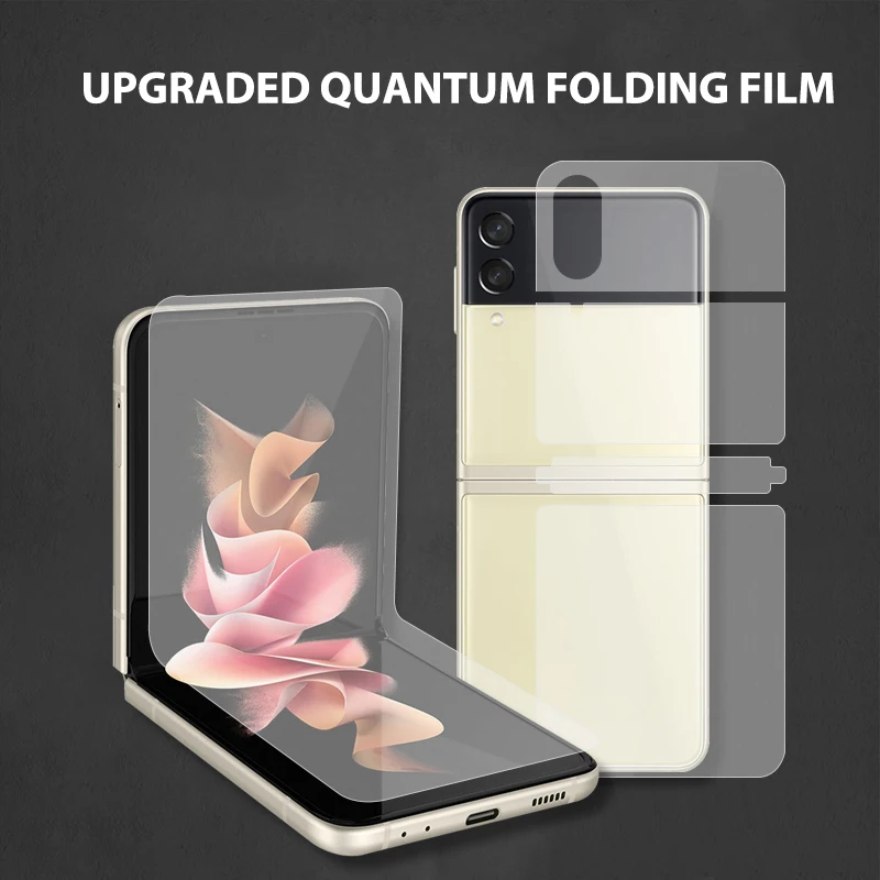 3 In 1 Protective Film For Galaxy Z Flip 3 5g Front Back Side Matte