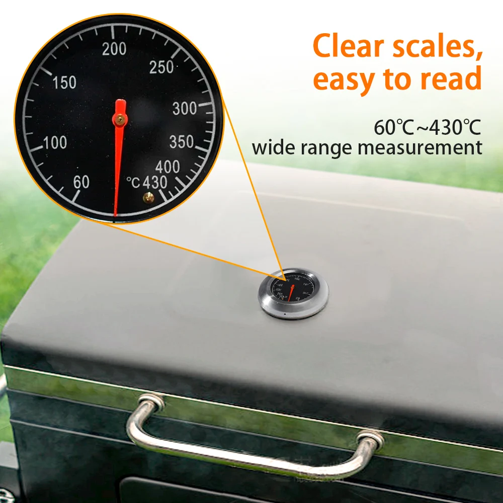 Barbecue BBQ Smoker Grill Stainless Steel Thermometer Temperature Gauge 60-430 3