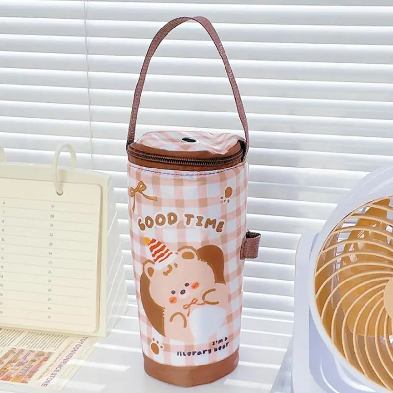 1pc Cute Cartoon Milk Tea Tote Bag Heat Preservation Bag Portable Insulated Cup Cover Eco-friendly Handbag Cup Accessories