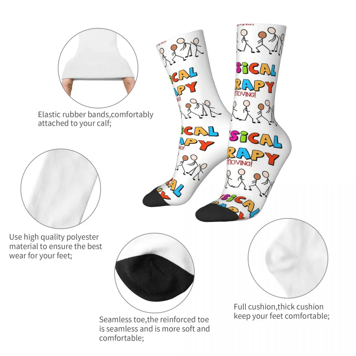 Hot Sale Physical Therapy Get Moving Adult Socks,Unisex socks,men Socks women Socks