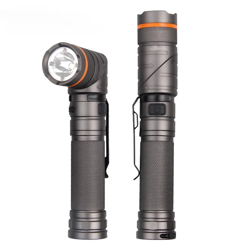 

New Led Flashlight XPG Red White Green Strong Light USB Charging Power Display Magnet Car 90 Degree Elbow Pen Buckle Flashlight
