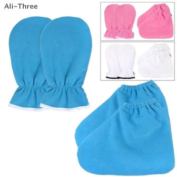 1 Pair Insulation Care Gloves Flannel Elastic Opening Nail Protection Hand Therapy Paraffin Wax Mitts Reusable Warmers For Women 1