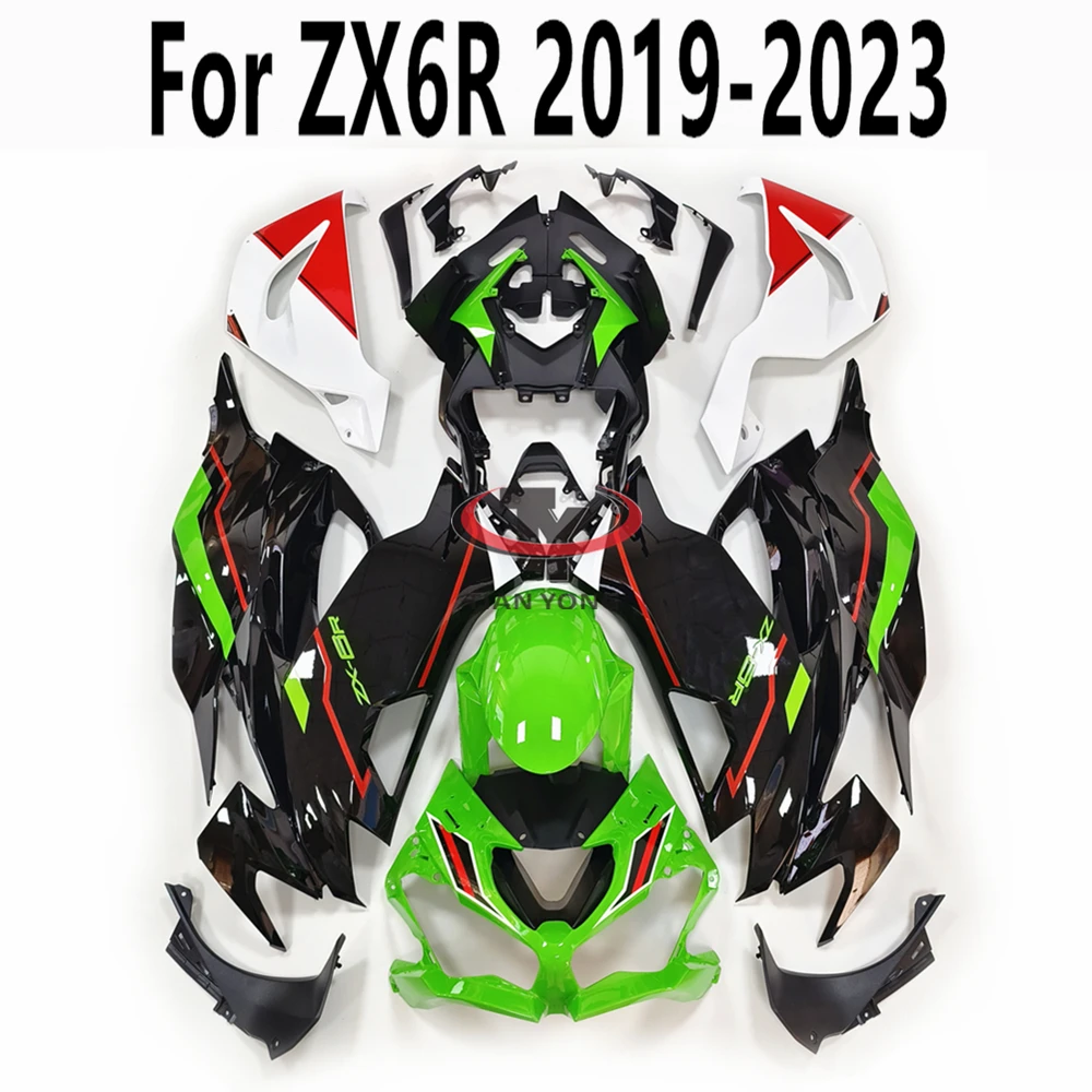2021 New Green Black Red Print Full Fairing Kit For Kawasaki ZX6R ZX 6R 636 2019-2020-2022-2023 Bodywork Cowling Injection