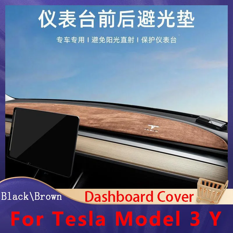 

Защита от УФ-лучей для приборной панели Tesla Model 3 Y S Highland 2024 2023 2022, аксессуары для центральной консоли, защитный коврик для приборной панели, солнцезащитный козырек