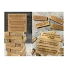 54 PCS Questions Tumbling Tower Game Ice Breaker Questions Tumbling Wood Color Wooden Giant Wood Stacking Game With Scoreboard 2