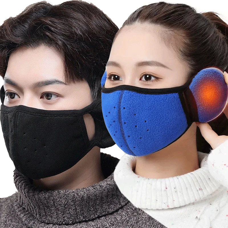 

Winter Outdoor Ski Riding Cold-proof Mask Winter Fleece Scarf Windproof Earmuffs Polar Fleece Ear Protection Breathable Mask