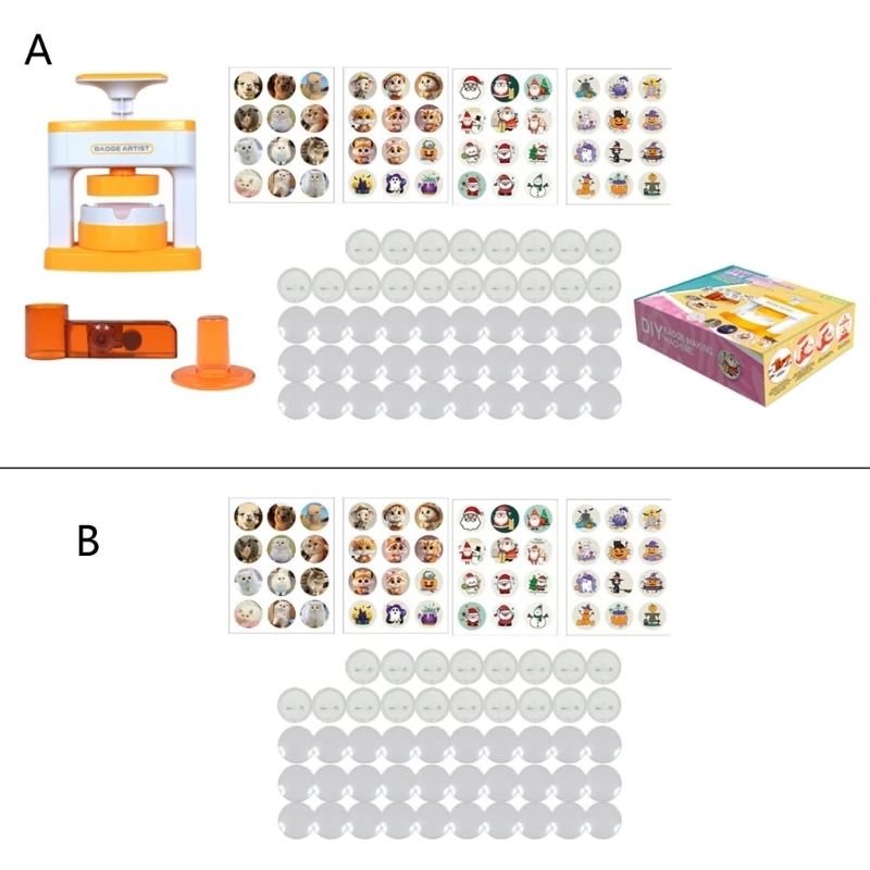 Button Maker Machine Safe and Durable Badge Maker Press Machine for Party Souvenirs Commemoration with Multiple Sizes