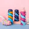500ml Outdoor Sports Silicone Folding Cup Food-Grade Bicycle Water Bottle Expandable Cup Direct Drinking Water