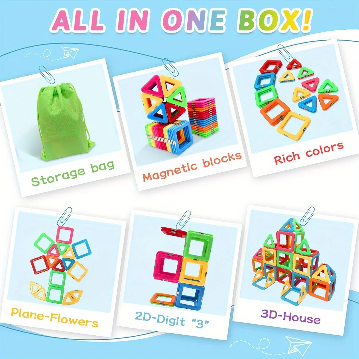 STEM MANETIC BUDULATS BLUEK Zestaw kreatywnej zabawki edukacyjnej materiał ABS mieszane kolory zestaw do nauki przedszkola magnetic building blocks magnetic assembly toy