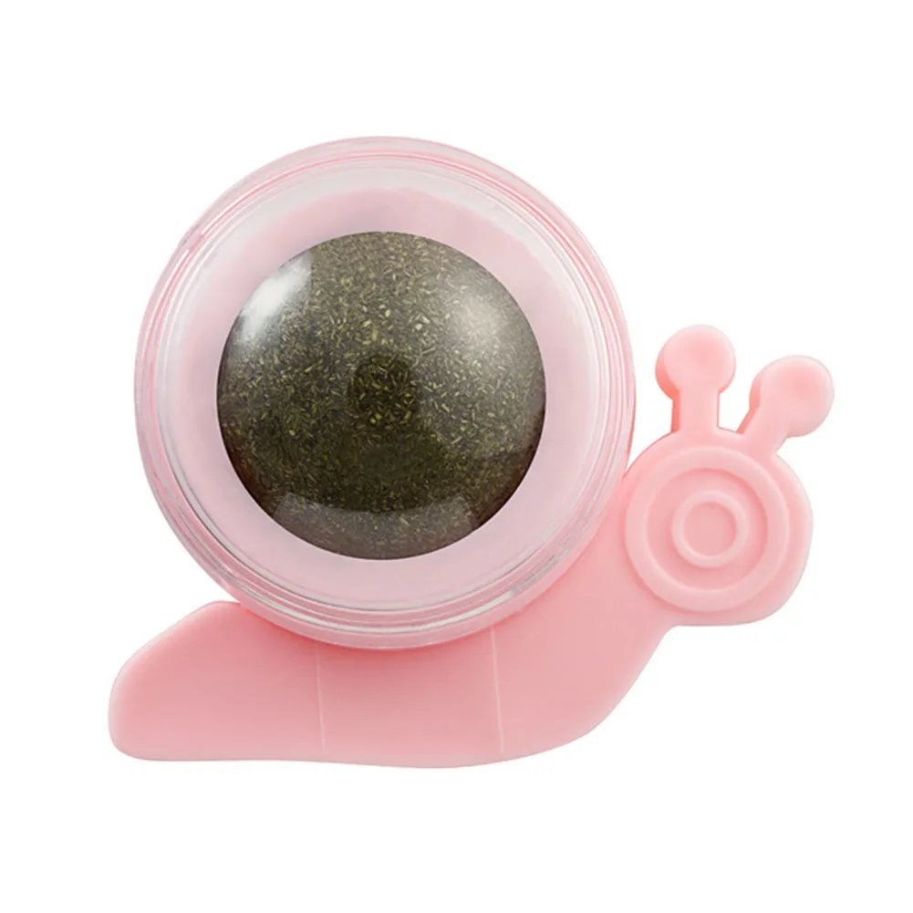 Rotatable Catnip Wall Ball Cat Treat Toys with Catnip Snack Licking Ball Kitten Pet Molar Edible Treating Cleaning Teeth Teasing 