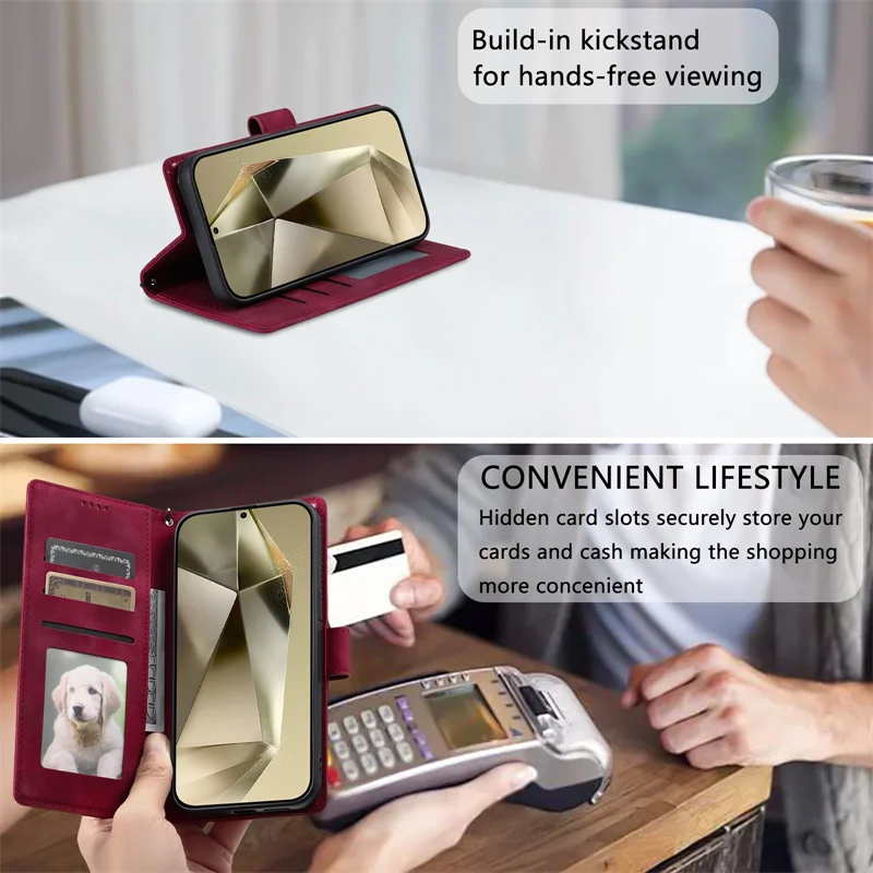 Premium Flip PU Leather Wallet Phone Case with Card Holder Cover