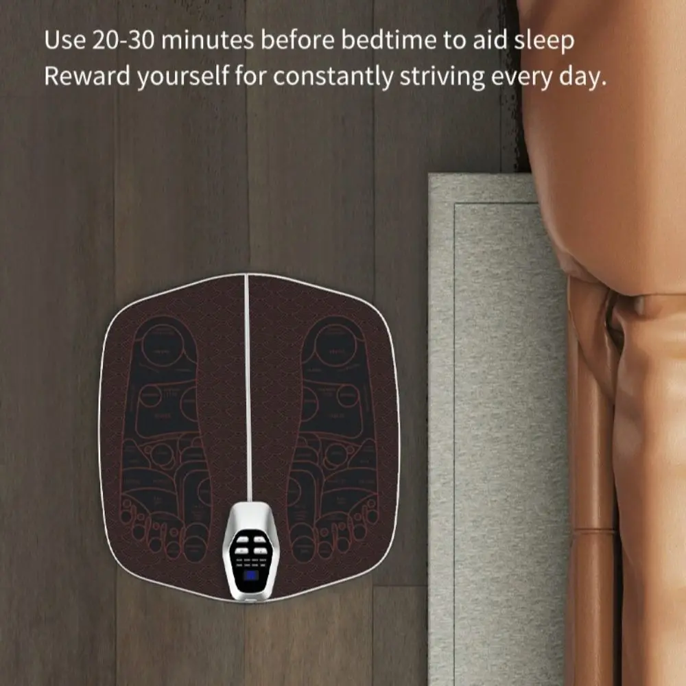 Electric EMS Foot Massager Pad with Remote Control Foldable Foot Circulation Massager Fatigue Release 8-Mode