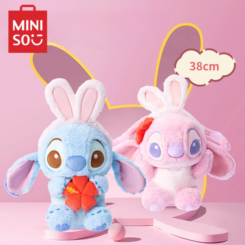 

MINISO Disney's Lilo & Stitch Doll Plush Toy Rabbit Cross-dressing Kawaii Pillow Children's Toy Couple Birthday Gift Animation
