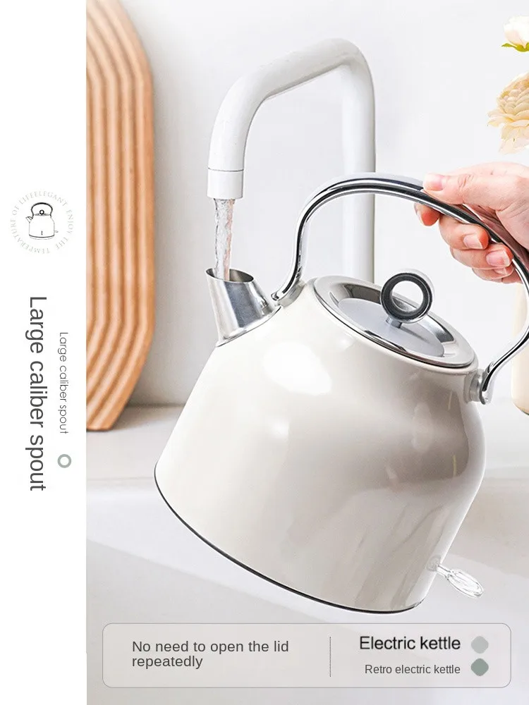 Stainless Steel 1700ML Electric Kettle Household Retro Water Boiling Kettle Fast Boiling Machine 220V 6