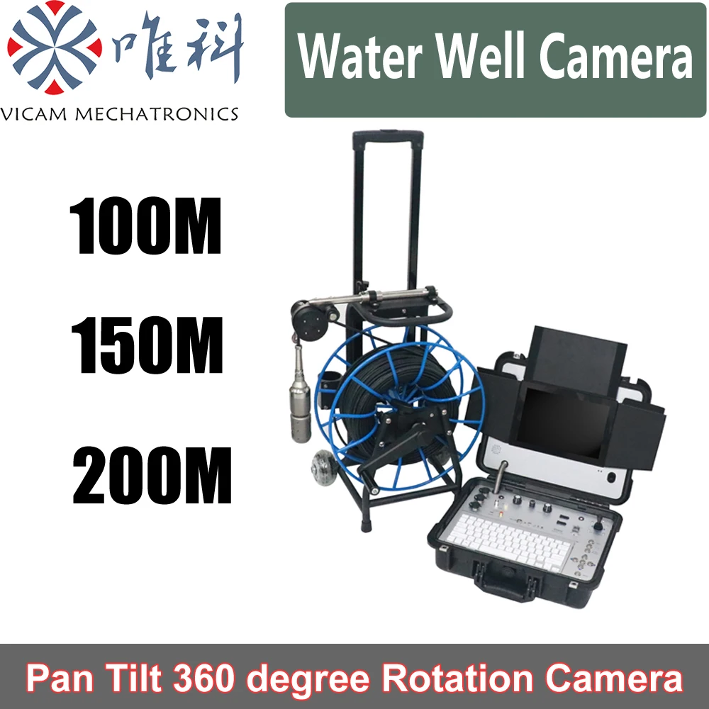 New Ahd Video Deep Water Well Inspection Camera 80m Soft Cable Vertical