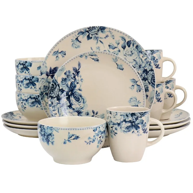 

Elama Traditional Desert Rose 16 Piece Dinnerware Set