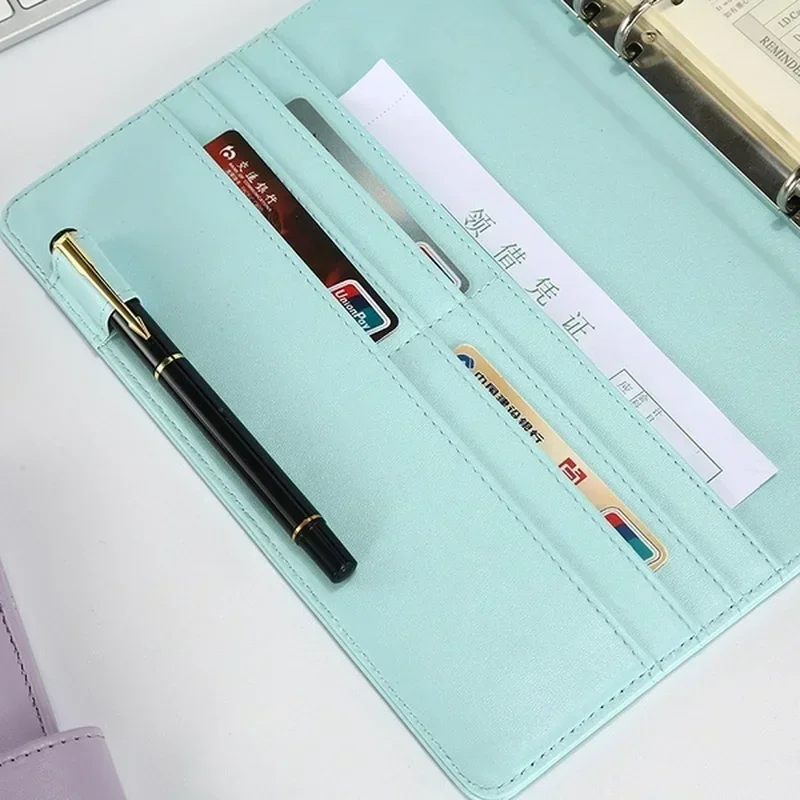 Vintage Leather Refillable Notebook with Ring Binder and Document Organizer