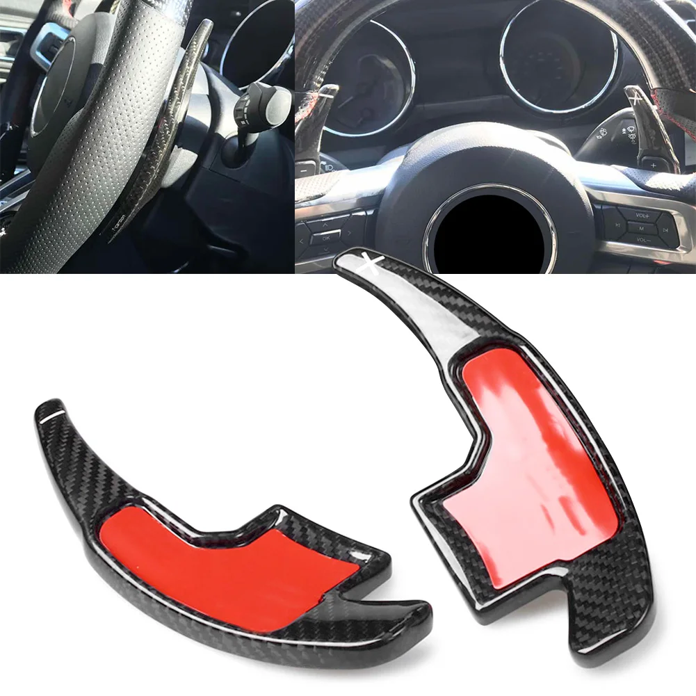 

For Ford Mustang 2015 2016 2017 Carbon Fiber Car Steering Wheel Paddle Shift Extension Shifer 2Pcs/Set
