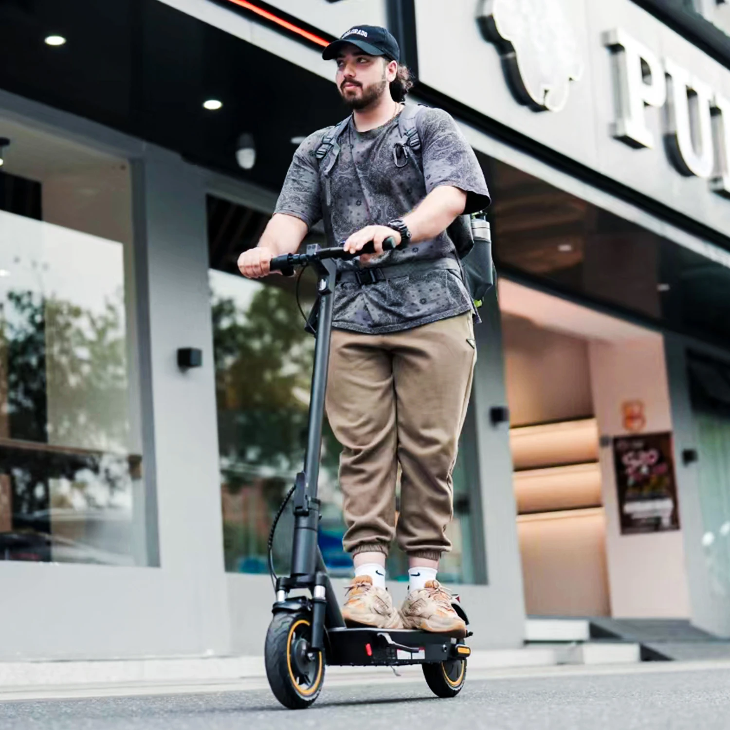 HEZZO 10Inch 500W 36V 15Ah Electric Scooter 21.8Mph Front Suspension Foldable G30 Poweful Commute Escooter With Shopping Bag